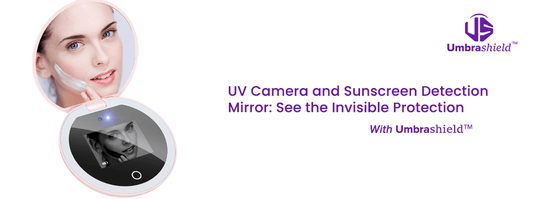 UV Camera Sunscreen Detection Mirror – Umbrashield UV Smart Mirror showing real-time