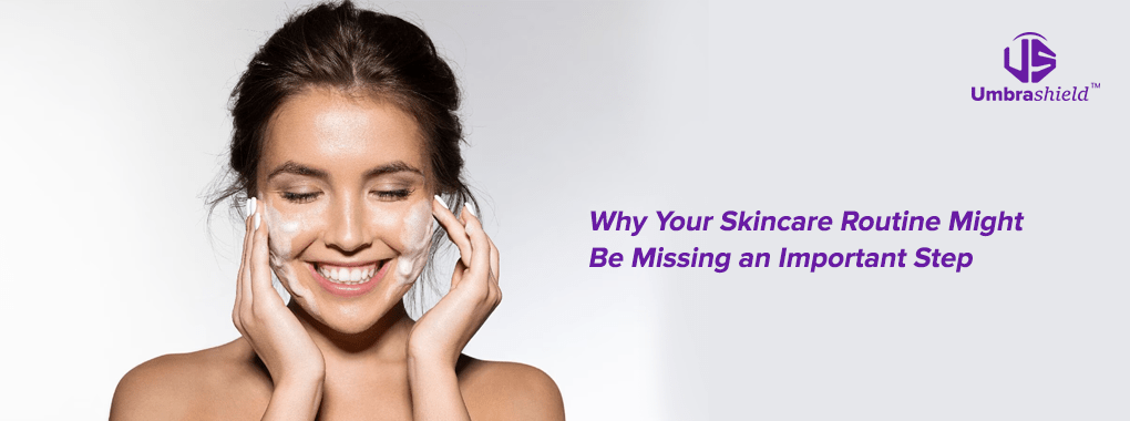 Close-up of glowing skin protected from sun damage