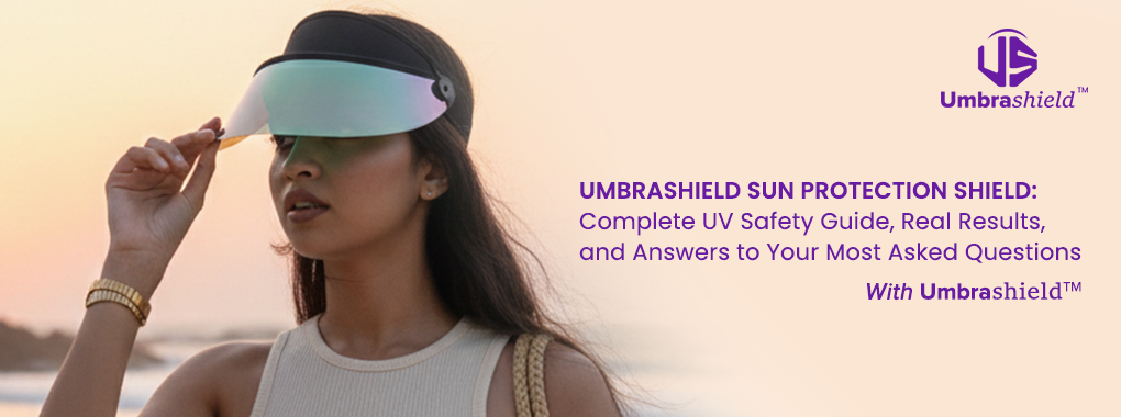 Umbrashield sun protection shield for UV safety and anti tanning