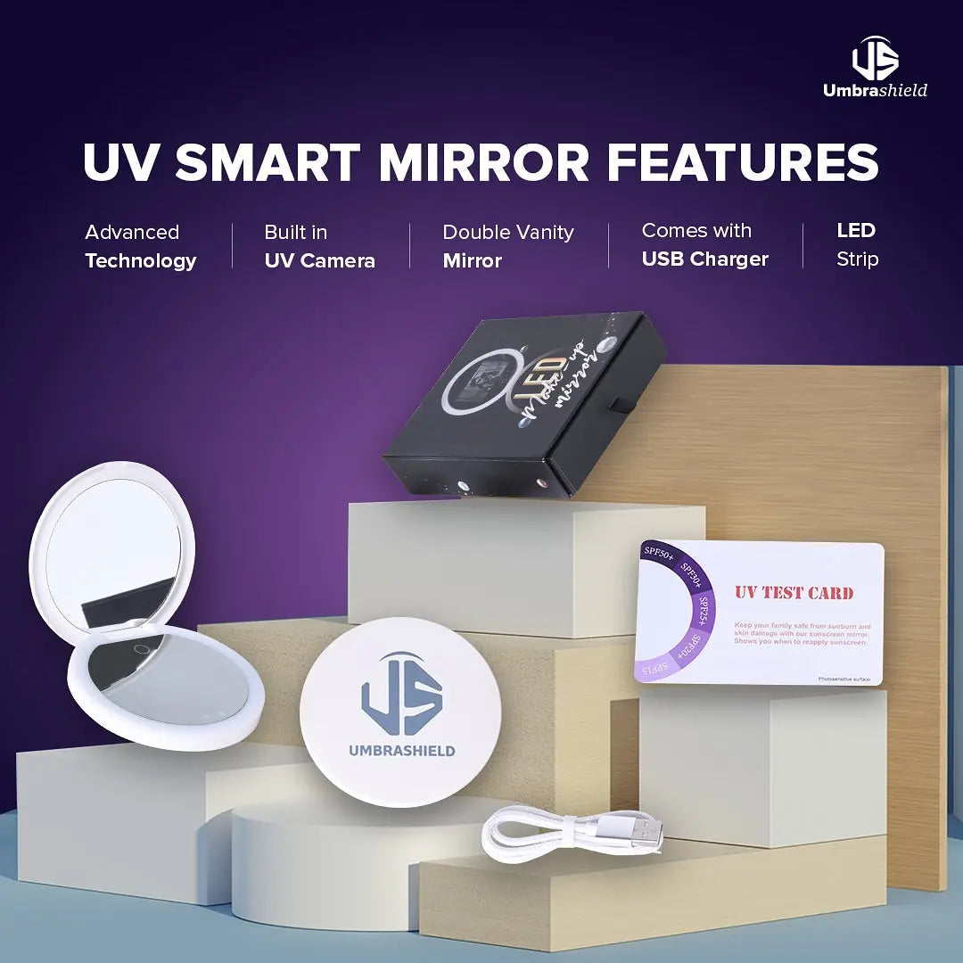 UV Smart Mirror - White Umbrashield