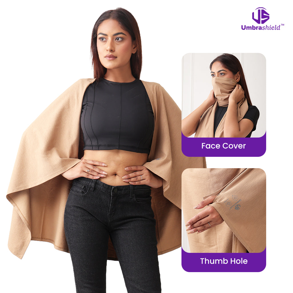 bamboo scarf - face cover - thumb hole