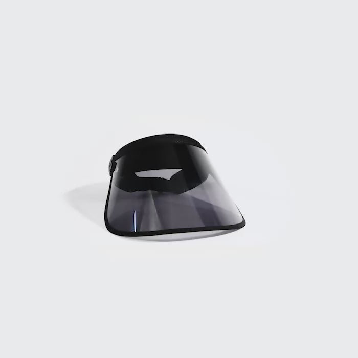 Luxe Full Length Black uv sun visor face shield - 360 video


